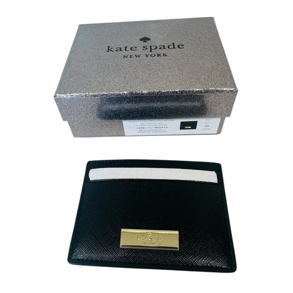 Kate Spade Kenize Card Case Small  Cardholder In Black‎ NWT
